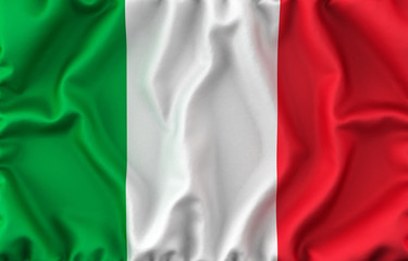 Italy Waving Flag. 3D rendering
