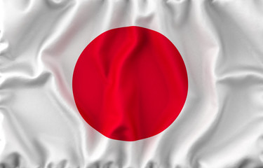 Japan Waving Flag. 3D rendering