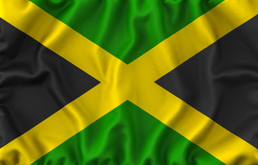Jamaica Waving Flag. 3D rendering