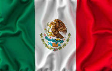 Mexico Waving Flag. 3D rendering