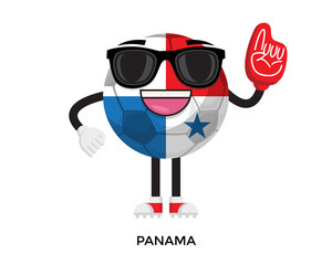 Cool International Panama Flag Soccer Ball Supporter Mascot Tournament Illustration