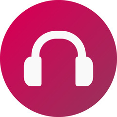 Vector ilustración icono rosa para comercios y web con dibujo de cascos de música