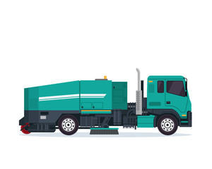 Modern Street Sweeper Truck Illustration