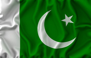 Pakistan Waving Flag. 3D rendering