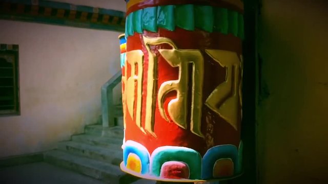 A Prayer Wheel in Bhutan