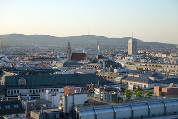 Vienna panorama from the roof of Stefansdom (St. Stephan's cathedral), Austria