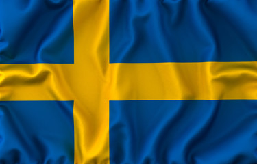Sweden Waving Flag. 3D rendering