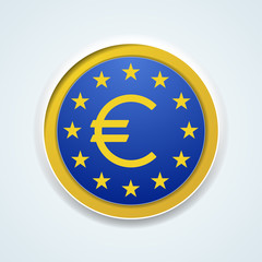 Euro Currency button illustration