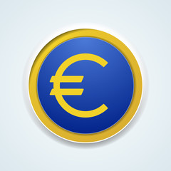 Euro Currency button illustration