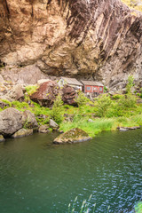 Fototapeta na wymiar The Helleren houses in Jossingfjord, Norway
