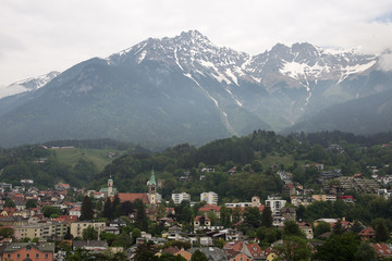 Fototapeta premium Panorama of Innsbruck city, Tyrol, Austria