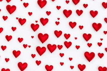 Hearts background for valentines day. Card design. 3D renderings