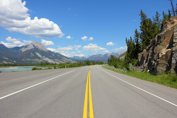 Naklejka premium A road trip through the mountains.