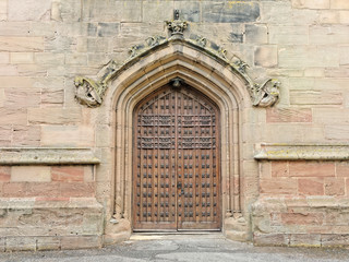 Fototapeta na wymiar Beautiful main entrance to Coleshill Parish Church St. Peter & St. Paul.