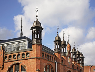 Building of the city market in Gdansk. Poland