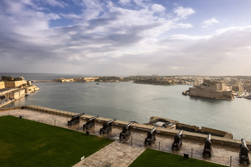 Saluting battery. Grand Harbor of Valletta, Malta