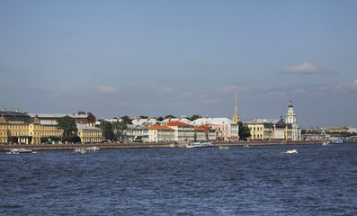 Fototapeta na wymiar University (Universitetskaya) embankment in Saint Petersburg. Russia