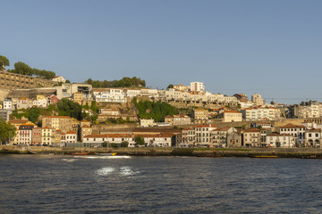 Fototapeta premium Porto, Portugal. Panoramic view of colorful old houses of Porto, Portugal