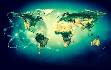 Fototapeta na wymiar Physical world map illustration. Elements of this image furnished by NASA