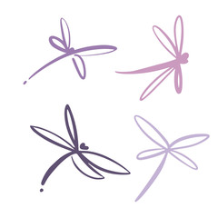 Dragonfly Logo Design Template. Vector Illustration - obrazy, fototapety, plakaty