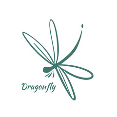 Dragonfly Logo Design Template. Vector Illustration - obrazy, fototapety, plakaty