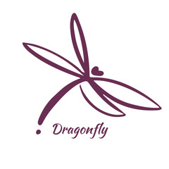 Dragonfly Logo Design Template. Vector Illustration