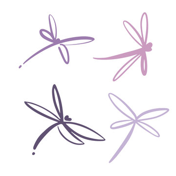 Dragonfly Logo Design Template. Vector Illustration