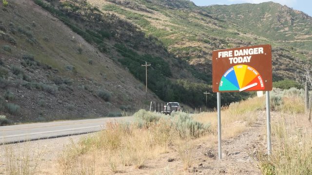 Wildland High Fire danger today sign at Extreame.