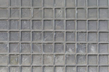 pared de bloques de vidrio opaco