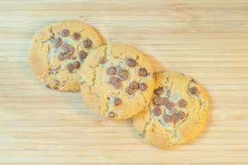 beautiful macro background of chocolate cookies