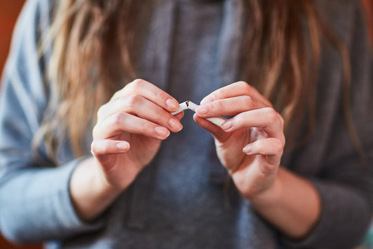 Concept. The girl decided to quit Smoking.