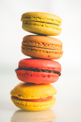 Cake macaron or macaroon on white  background