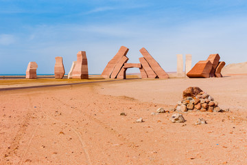 Entrance in the Ras Mohammed National Park. Famous travel destionation in desert. Sharm el Sheikh, Sinai Peninsula, Egypt.