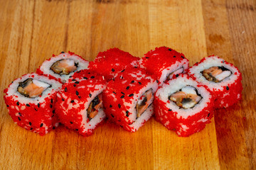 Roll with salmon and eel
