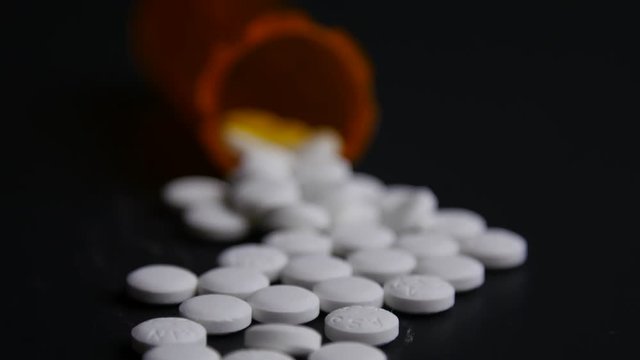Sliding Shot of Pills and Pill Bottle