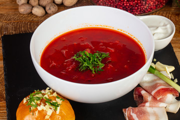 Traditional borsch bowl