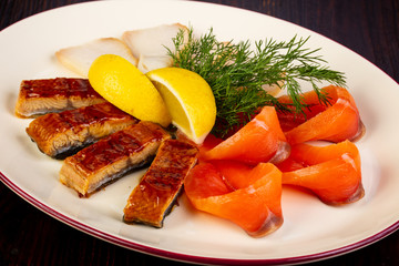 Fish plate with eel