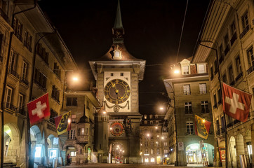 Turmuhr Zytglogge in der Altstadt von Bern, Schweiz 