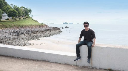 Handsome man with casual clothing in holiday