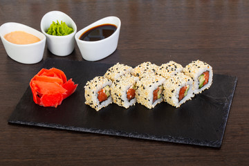 Delicious sushi roll