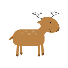 simple funny deer fill on the white background symbol
