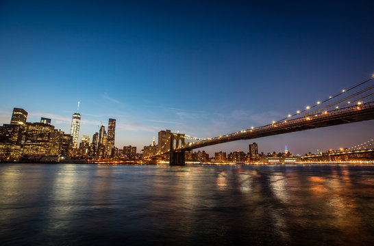 New York city sunset panorama 