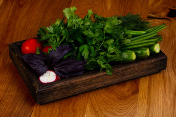 Fresh vegetables with herbs