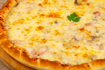 Pizza with seafood