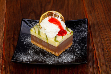 Chocolate cake with cream