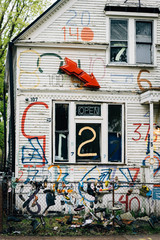 House at the Heidelberg Project, in Detroit, Michigan