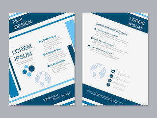 Modern professional business two-sided flyer vector design template