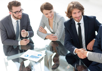 handshake partners at a business meeting