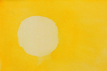 Abstract watercolor textured background with yellow circle design