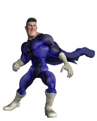 mega power super hero cartoon in a white background